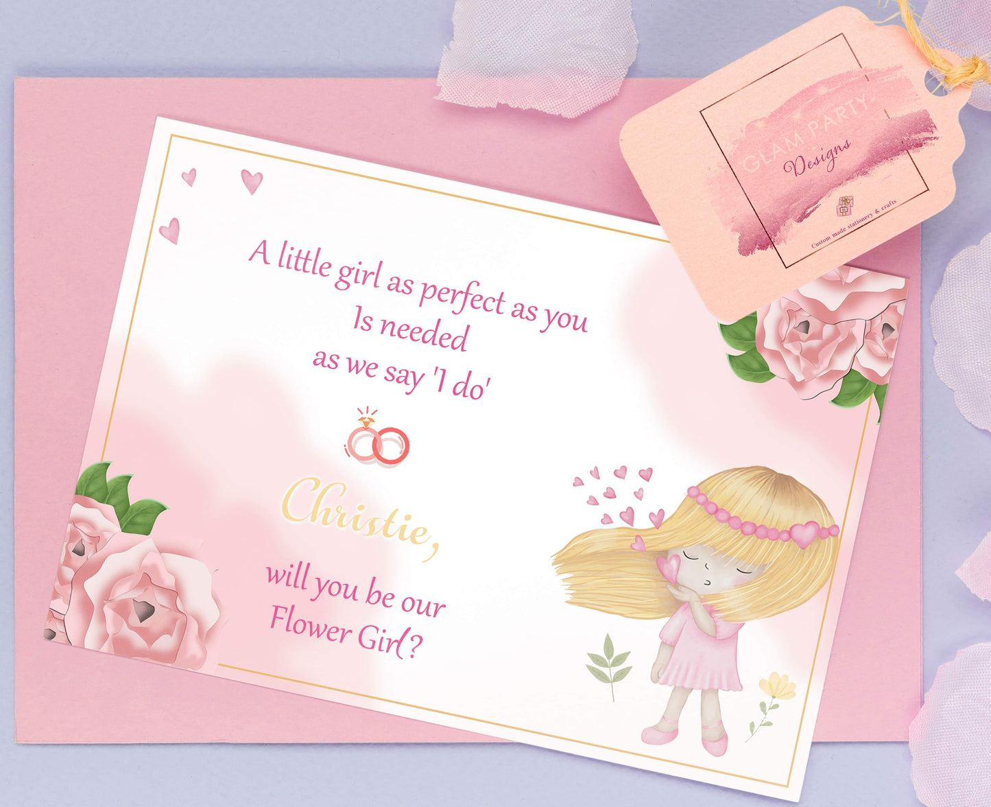 Personalised Bridesmaids invitation card