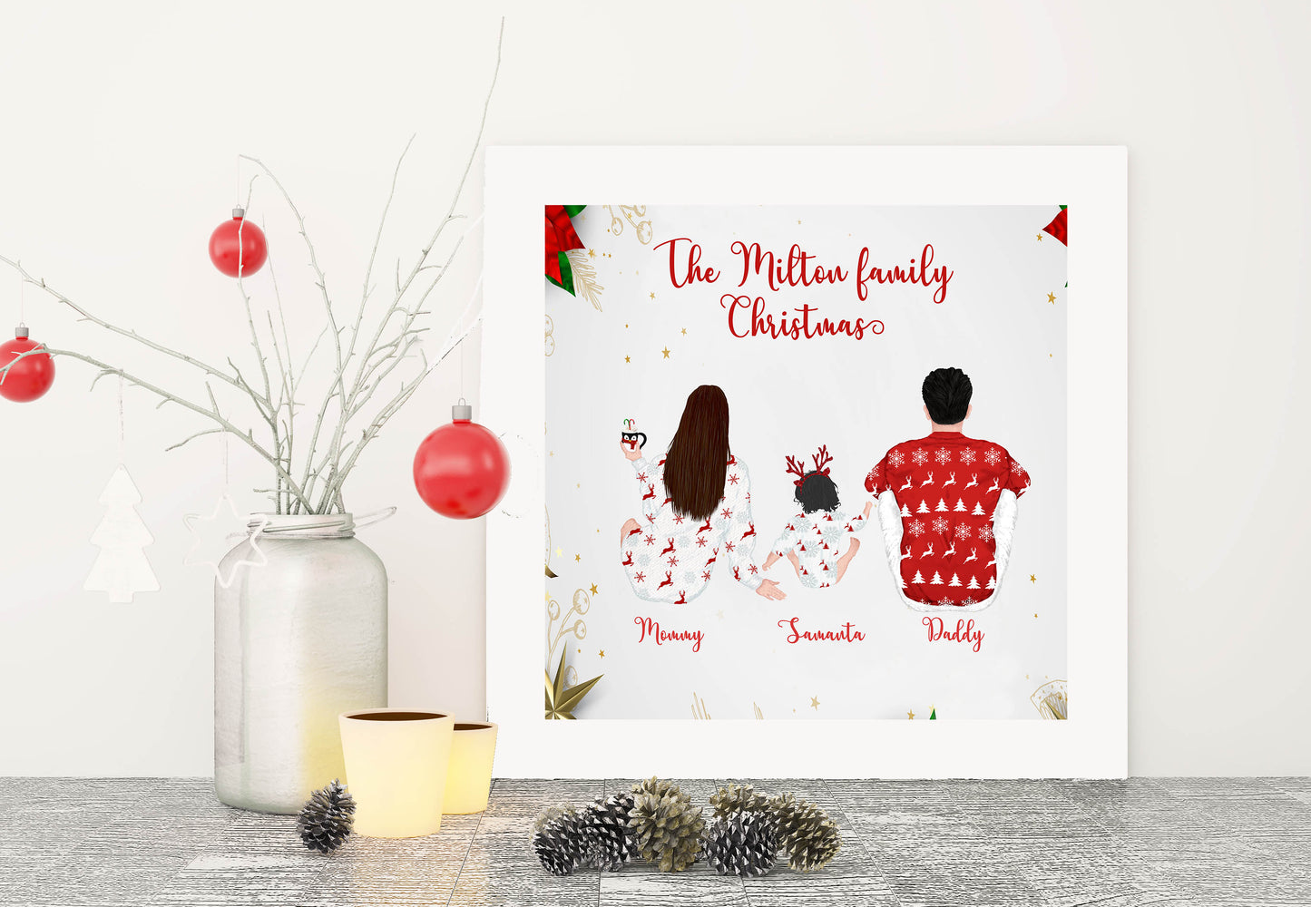 Personalised festive family frames