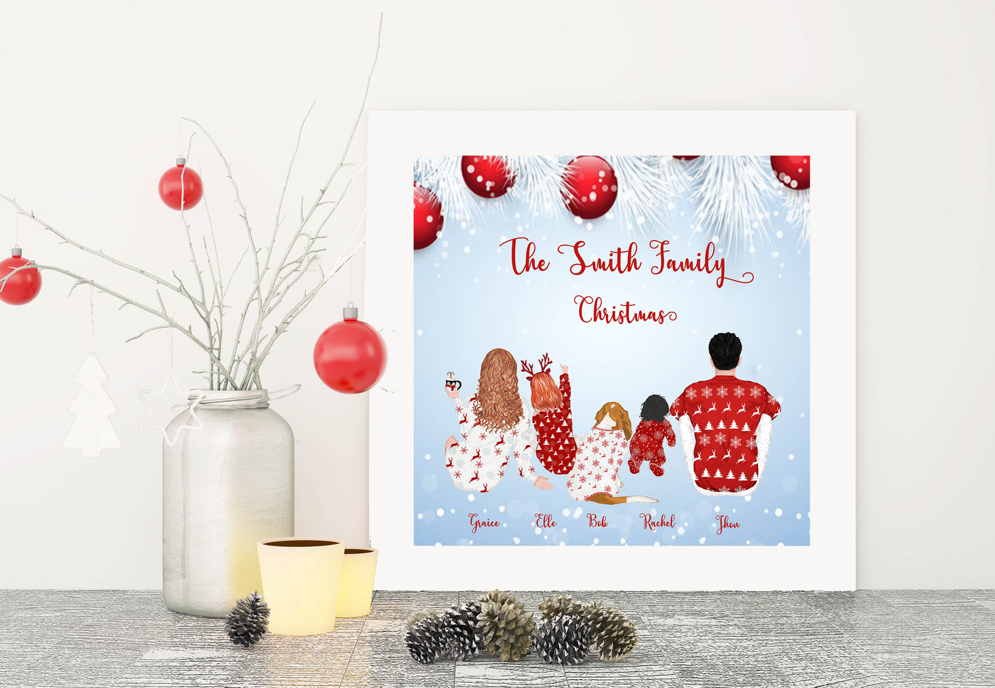 Personalised festive family frames