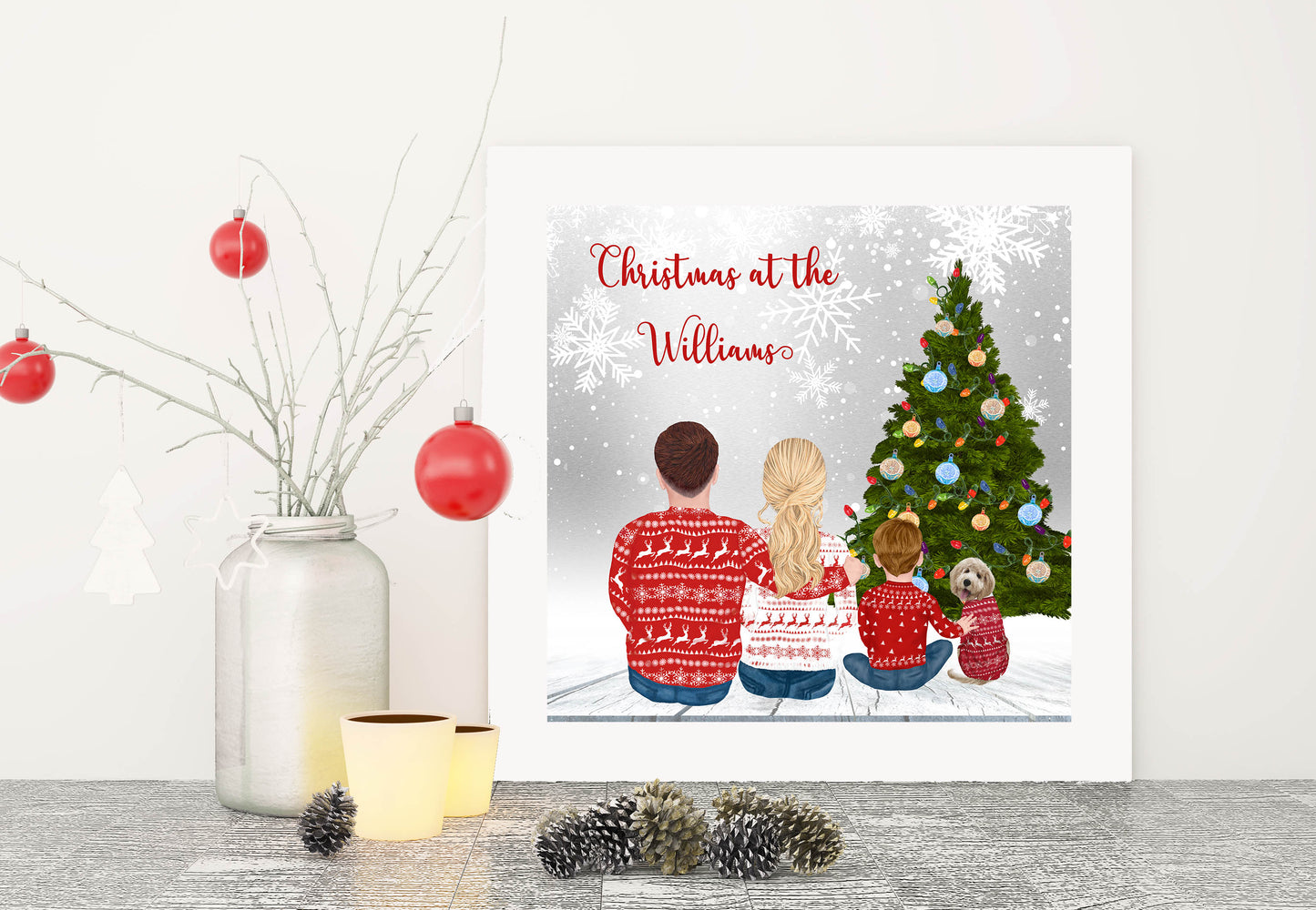 Personalised festive family frames