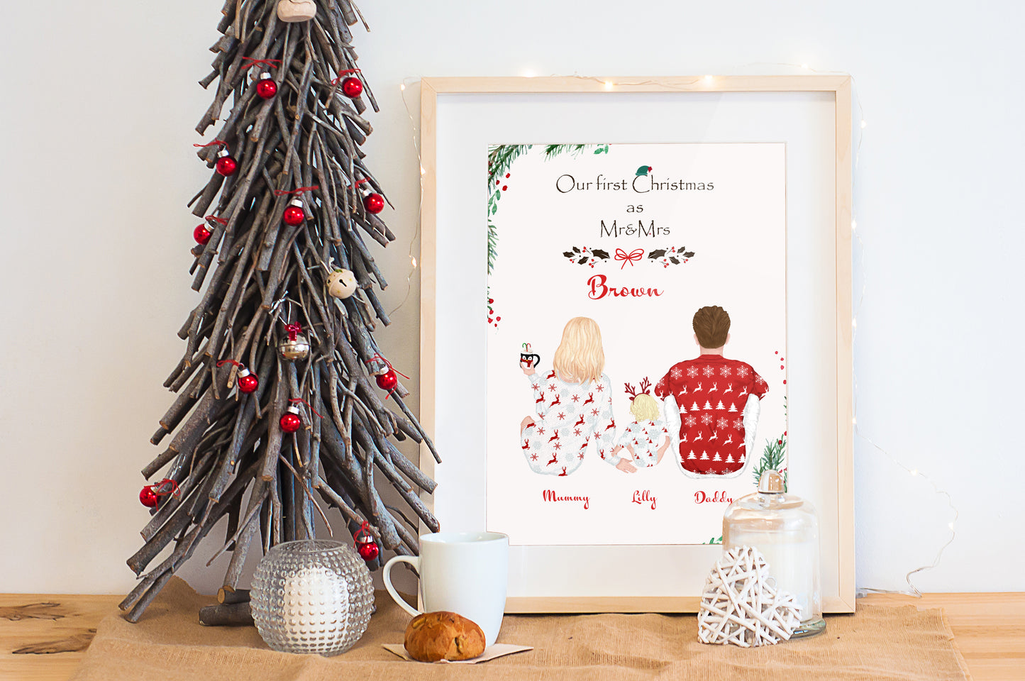 Personalised festive family frames