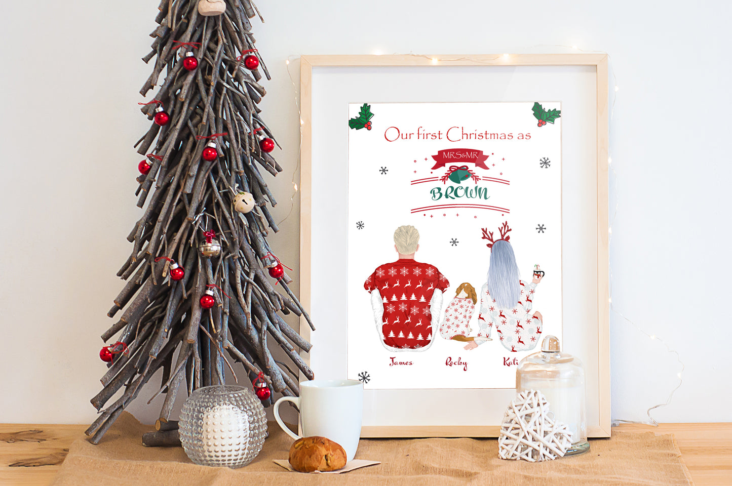 Personalised festive family frames