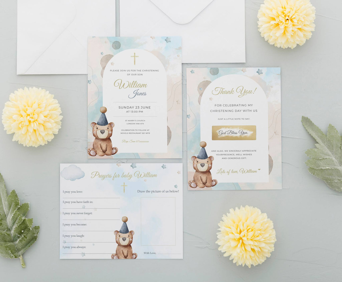 Personalised Christening Invitation Bundle 👼🌟