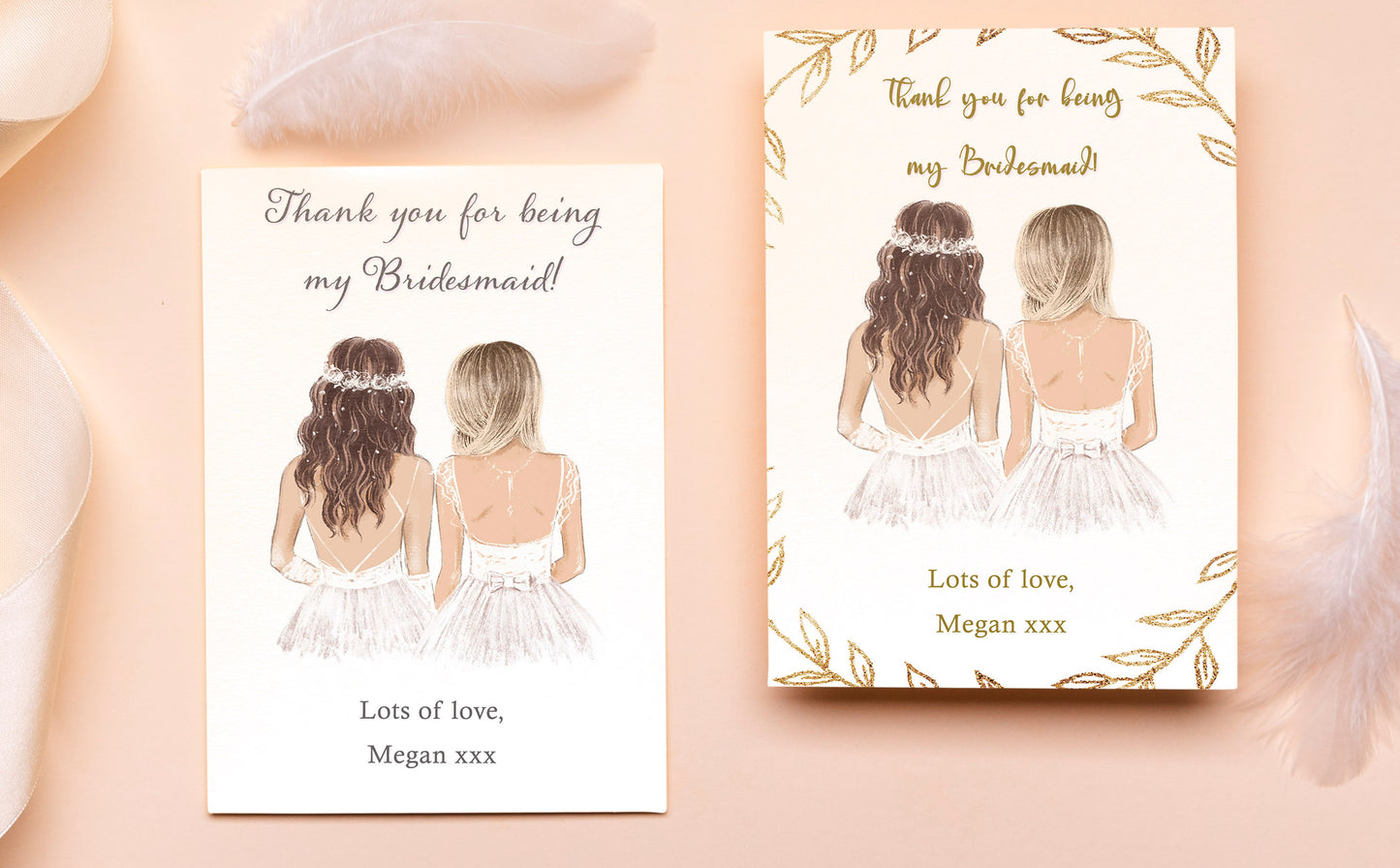 Personalised Bridesmaids invitation card
