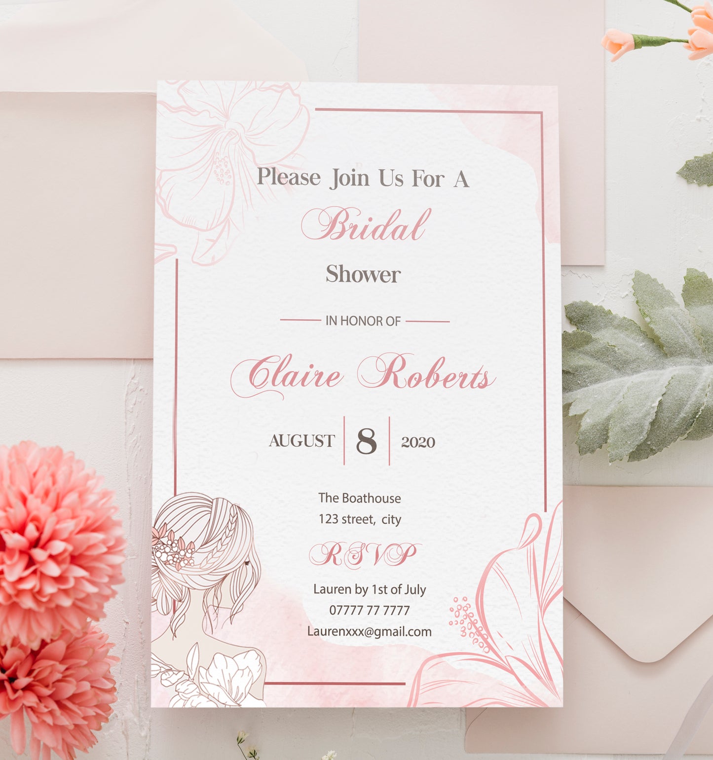 Personalised Bridesmaids invitation card
