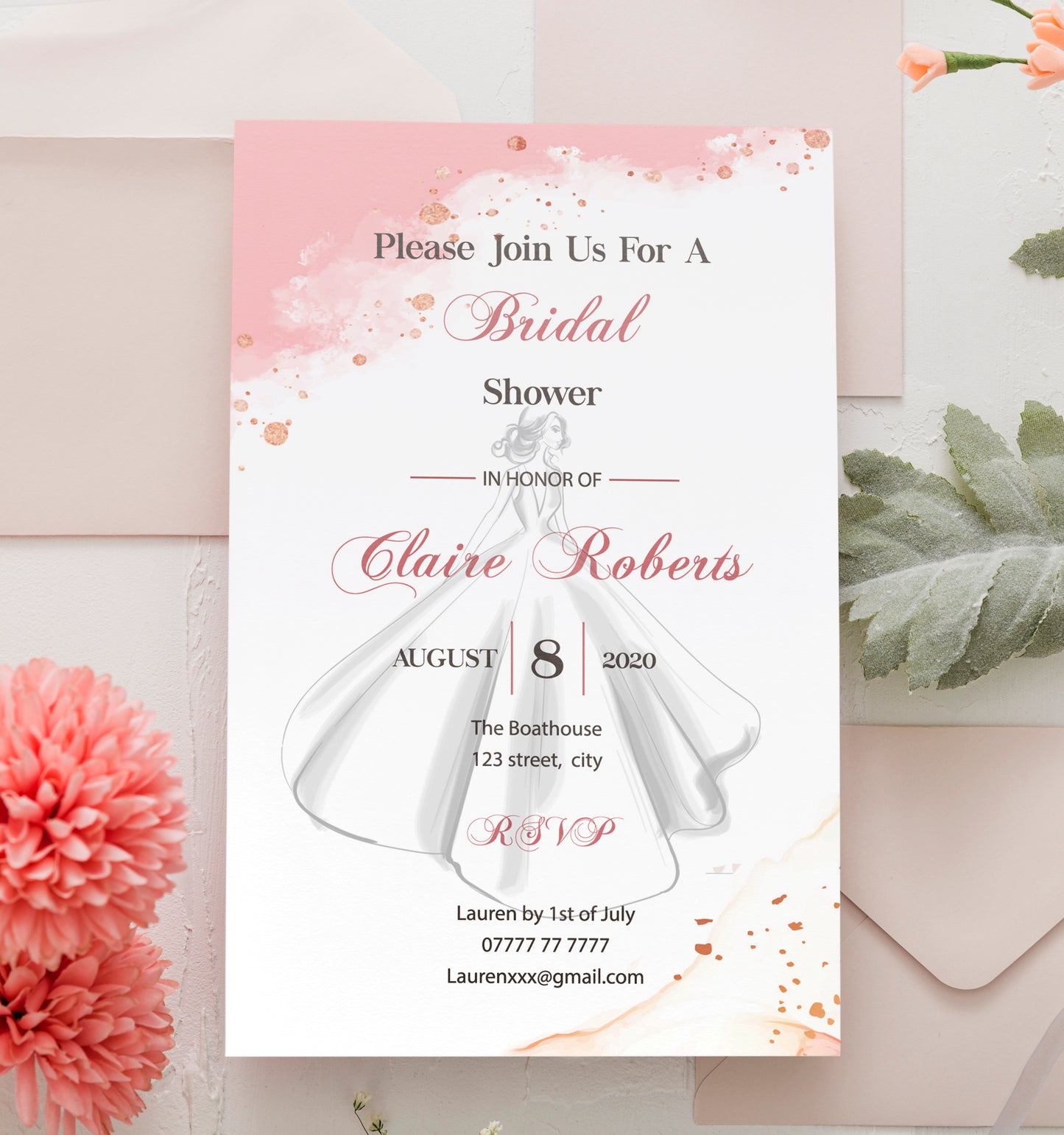 Personalised Bridesmaids invitation card