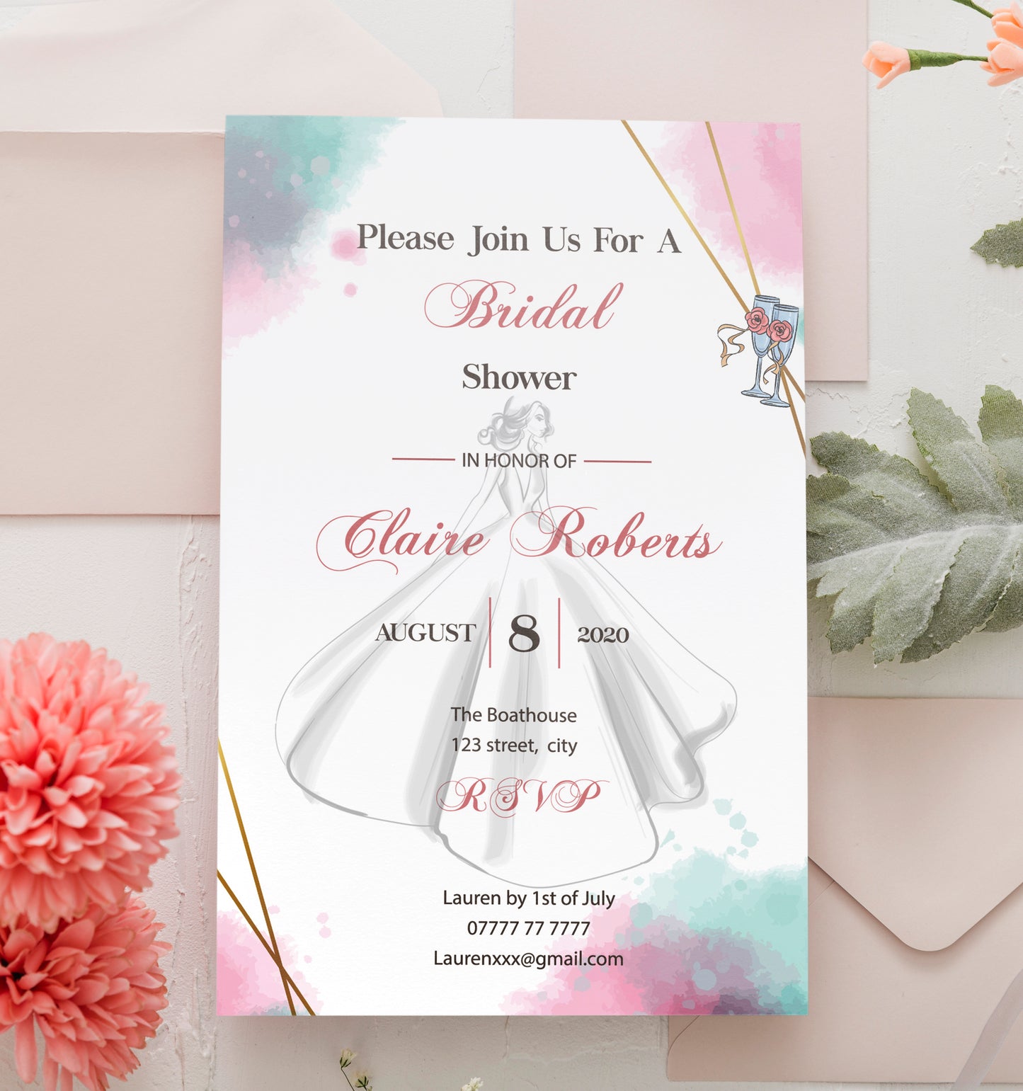 Personalised Bridesmaids invitation card