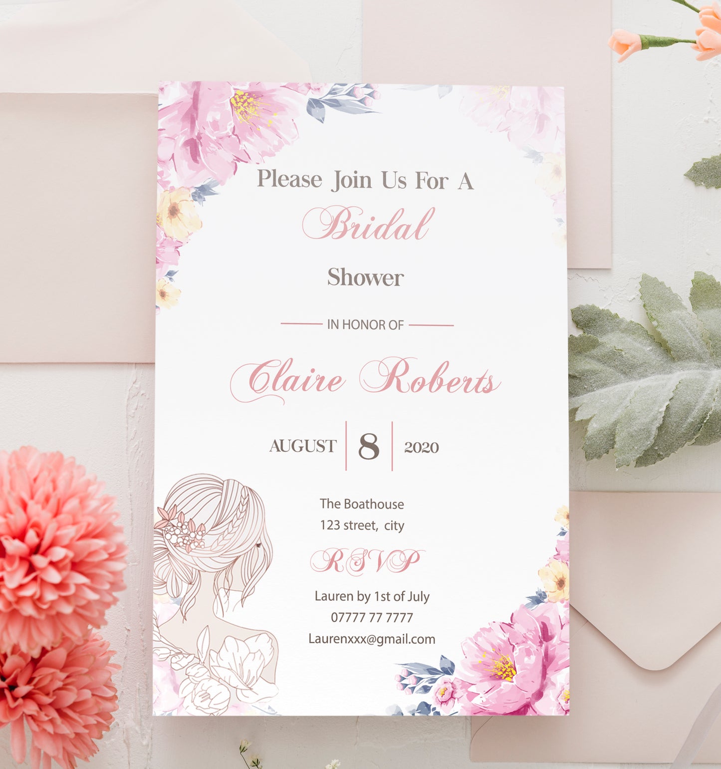 Personalised Bridesmaids invitation card