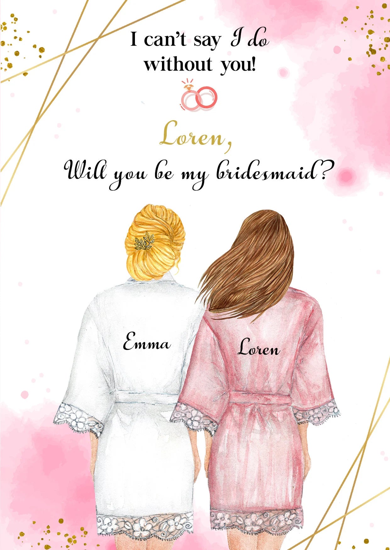 Personalised Bridesmaid cards